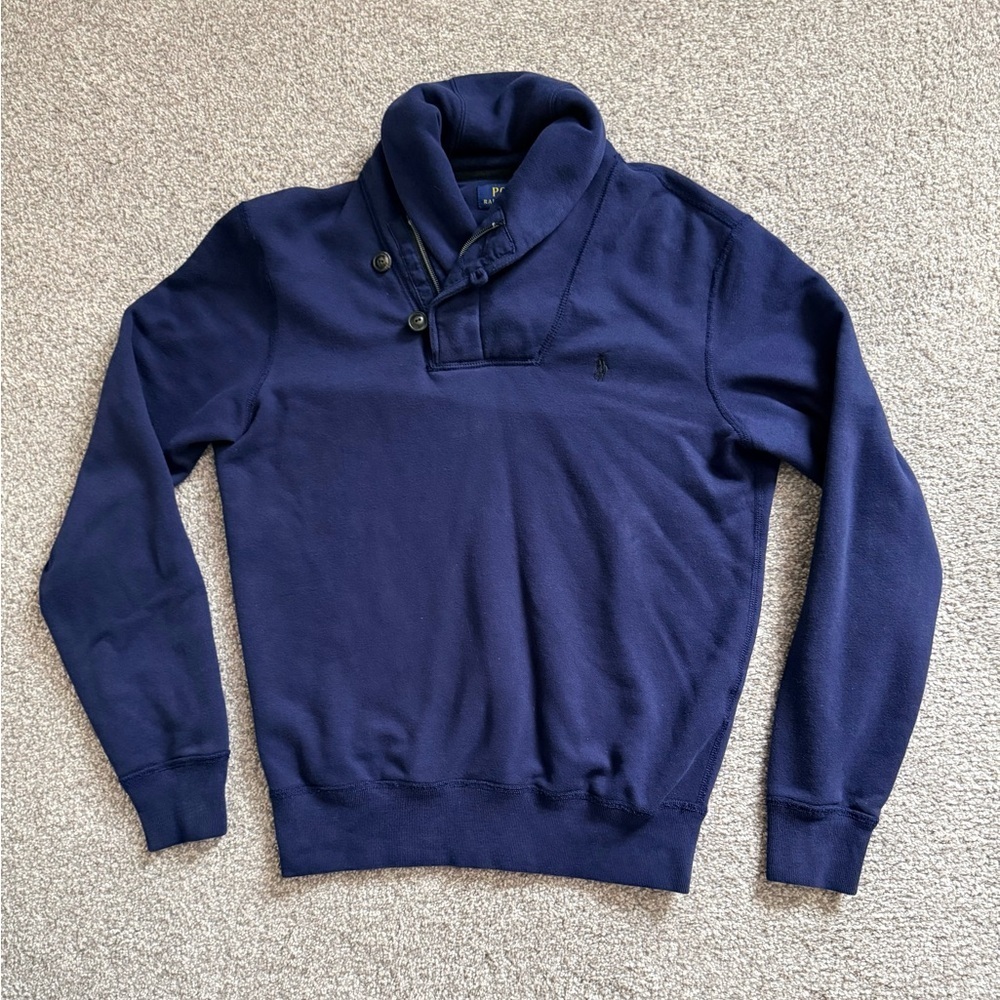 Polo Ralph Lauren Men's Navy Cowl neck Sweater